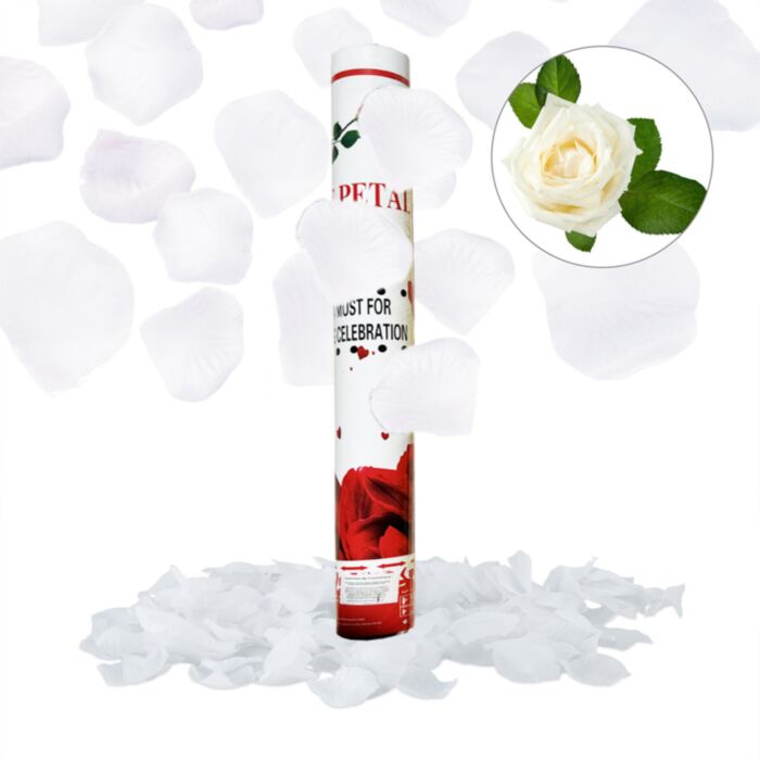 Confetti cannon with Rosepedal white 60cm (1 pc)