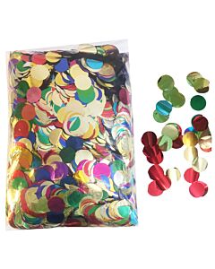Round shape confetti foil 2,5 cm multicolor 1 kg pack