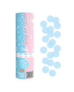 Confetti cannon Gender reveal light blue foil 15cm (1pc)