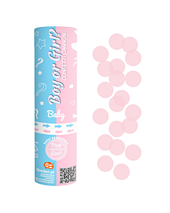 Confetti cannon Gender reveal pink confeti 15cm (1pc)