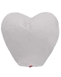 Ιπτάμενα φαναράκια λευκή καρδιά regular size -ΣΥΣΚΕΥΑΣΙΑ 10 τεμάχια