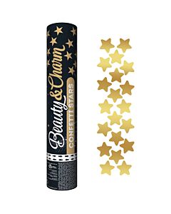 Confetti cannon gold star foil 30cm (1 pc) 